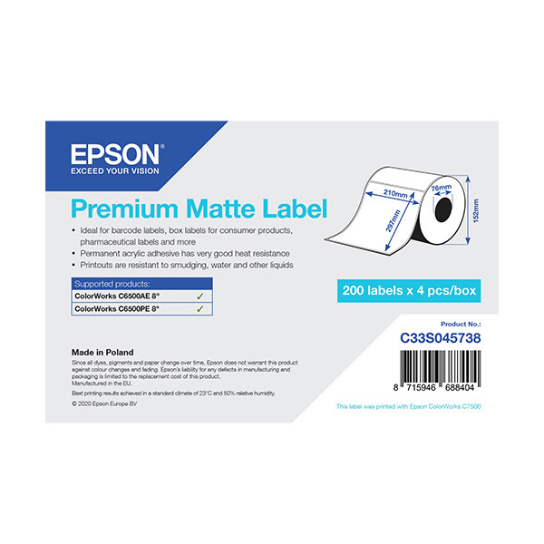Epson C33S045738 premium matt etikett 210 x 297mm (original) C33S045738 083638 - 1