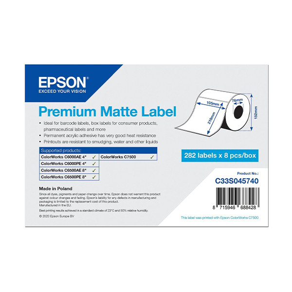 Epson C33S045740 premium matt etikett 105 x 210mm (original) C33S045740 083642 - 1