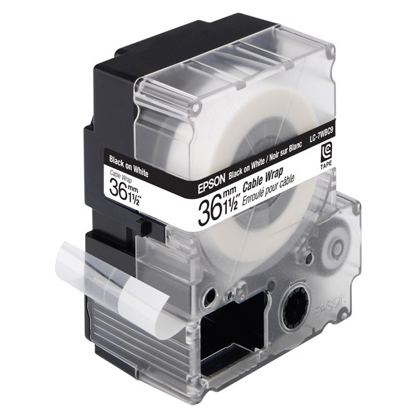 Epson LC7WBC9 | svart text - vit kabeltejp | 36mm (original) C53S628405 083102 - 1