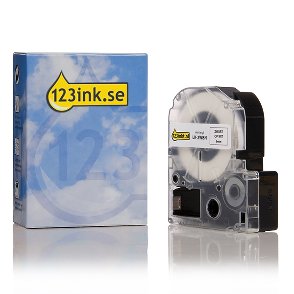 Epson LK-2WBN | svart text - vit tejp | 6mm (varumärket 123ink)​​​​​​​ C53S652003C 083163 - 1