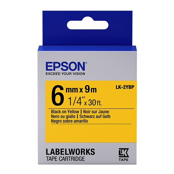 Epson LK-2YBP | svart text - pastellgul tejp | 6mm (original) C53S652002 083160 - 1