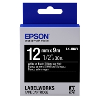 Epson LK-4BWV | vit text - svart tejp | 12mm (original) C53S654009 083212