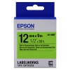 Epson LK-4GBF | svart text - fluorescerande grön tejp | 12mm (original) 083202 - 1