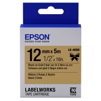 Epson LK-4KBK | svart text - guld tejp | 12mm (original) C53S654001 083218