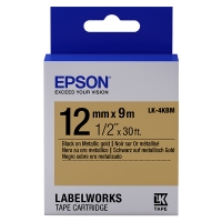 Epson LK-4KBM | svart text - metalliskt guld tejp | 12mm (original) C53S654020 083206