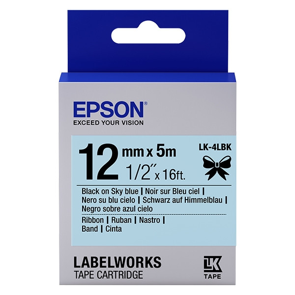 Epson LK-4LBK | svart text - ljusblå tejp | 12mm (original) C53S654032 083222 - 1
