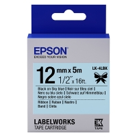 Epson LK-4LBK | svart text - ljusblå tejp | 12mm (original) C53S654032 083222