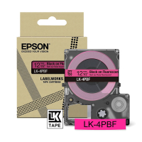 Epson LK-4PBF | svart text - fluorescerande rosa tejp | 12mm (original) C53S672100 084458