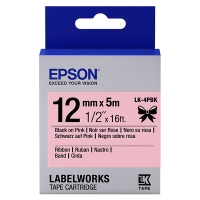 Epson LK-4PBK | svart text - rosa tejp | 12mm (original) C53S654031 083224