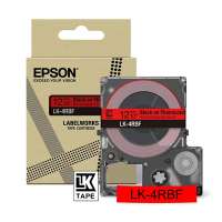 Epson LK-4RBF | svart text - fluorescerande röd tejp | 12mm (original) C53S672099 084456