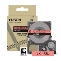 Epson LK-4RBJ | svart text - röd tejp | 12mm (original) C53S672071 084400