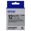 Epson LK-4SBM | svart text - metalliskt silver tejp | 12mm (original) 083204 - 1