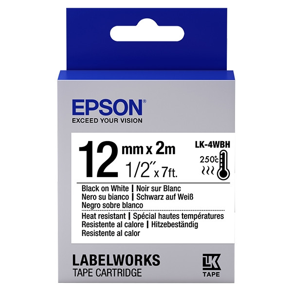 Epson LK-4WBH | svart text - vit tejp | 12mm (original) C53S654025 083210 - 1