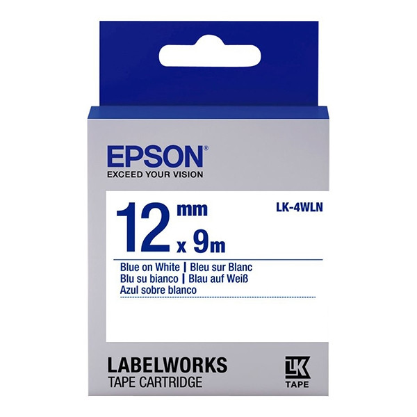 Epson LK-4WLN | blå text - vit tejp | 12mm (original) C53S654022 083200 - 1