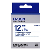 Epson LK-4WLN | blå text - vit tejp | 12mm (original) C53S654022 083200