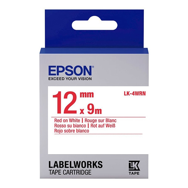 Epson LK-4WRN | röd text - vit tejp | 12mm (original) C53S654011 083196 - 1