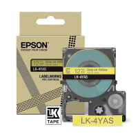 Epson LK-4YAS | grå text - gul tejp | 12mm (original) C53S672104 084464