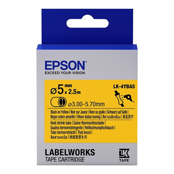 Epson LK-4YBA5 | svart text - gul tejp | 5mm (original) C53S654906 083292 - 1