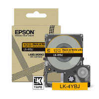 Epson LK-4YBJ | svart text - matt gul tejp | 12mm (original) C53S672074 084454