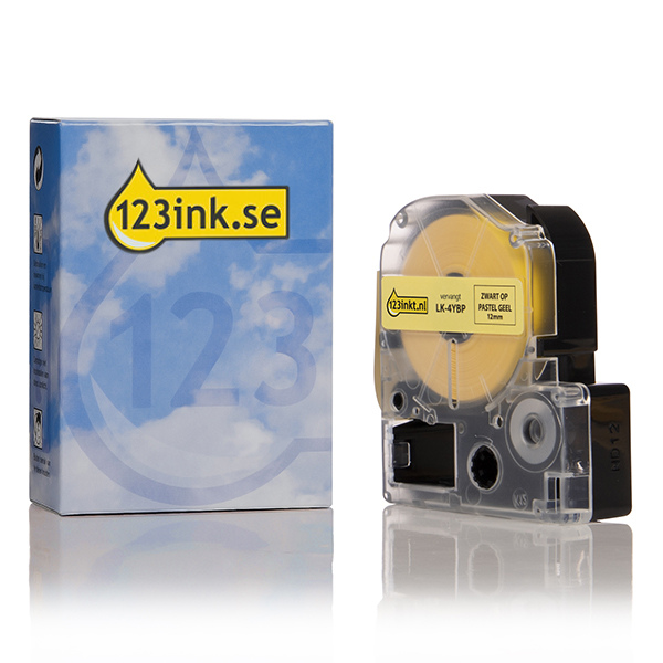 Epson LK-4YBP | svart text - gul tejp | 12mm (varumärket 123ink) C53S654008C 083185 - 1