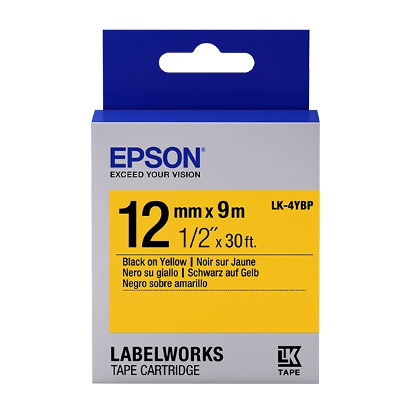 Epson LK-4YBP | svart text - pastellgul tejp | 12mm (original) C53S654008 083184 - 1