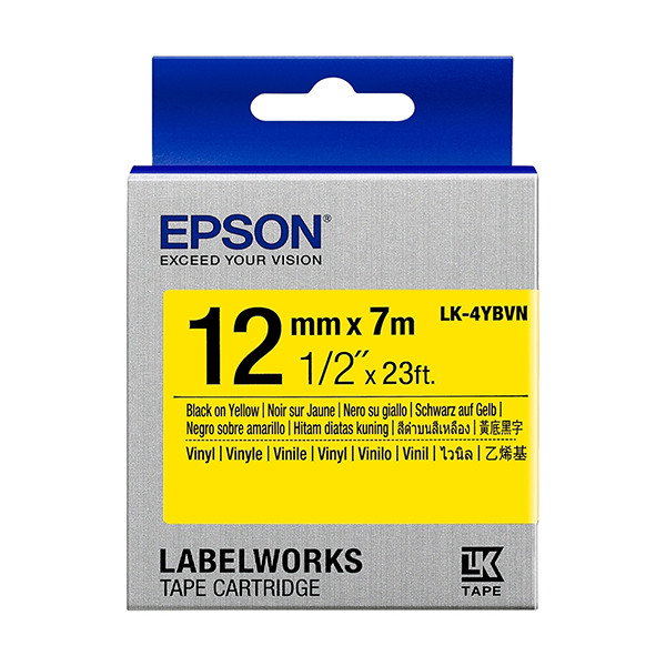 Epson LK-4YBVN | svart text - gul tejp | 12mm (original) C53S654042 084348 - 1