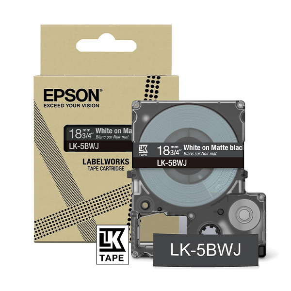Epson LK-5BWJ | vit text - svart tejp | 18mm (original) C53S672083 084420 - 1