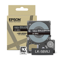 Epson LK-5BWJ | vit text - svart tejp | 18mm (original) C53S672083 084420