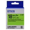 Epson LK-5GBF | svart text - fluorescerande grönt tejp | 18mm (original) 083250 - 1
