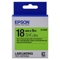 Epson LK-5GBF | svart text - fluorescerande grönt tejp | 18mm (original) C53S655005 083250
