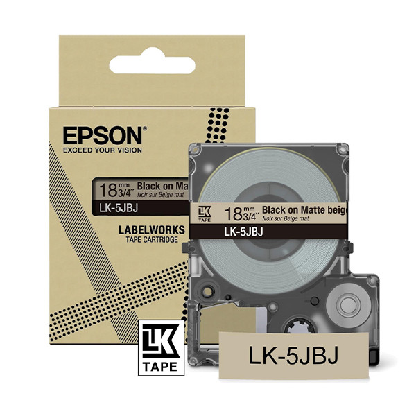 Epson LK-5JBJ | svart text - beige tejp | 18mm (original) C53S672091 084436 - 1