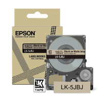 Epson LK-5JBJ | svart text - beige tejp | 18mm (original) C53S672091 084436