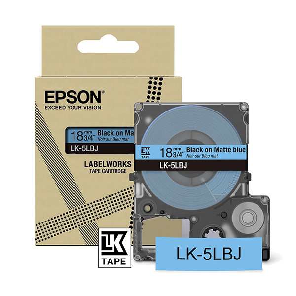 Epson LK-5LBJ | svart text - blå tejp | 18mm (original) C53S672081 084416 - 1