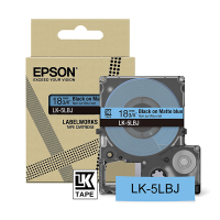 Epson LK-5LBJ | svart text - blå tejp | 18mm (original) C53S672081 084416