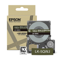 Epson LK-5QWJ | vit text - khaki tejp | 18mm (original) C53S672089 084432