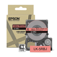 Epson LK-5RBJ | svart text - röd tejp | 18mm (original) C53S672072 084402