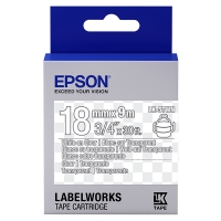 Epson LK-5TWN | vit text - transparent tejp | 18mm (original) C53S655009 083234