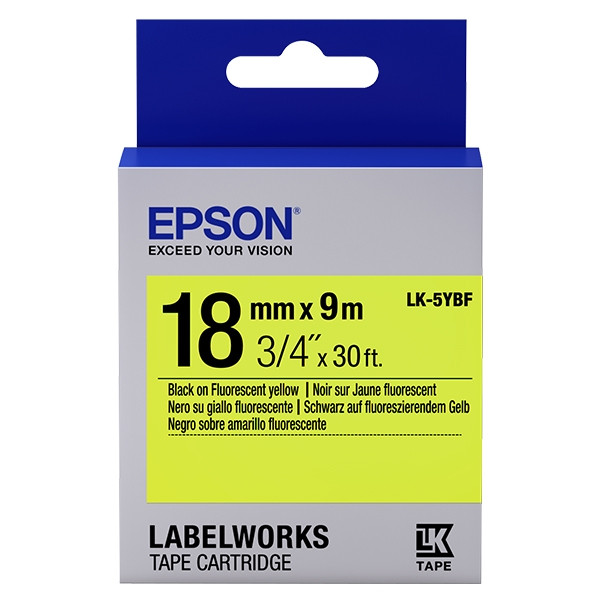 Epson LK-5YBF | svart text - fluorescerande gul tejp | 18mm (original) C53S655004 083248 - 1