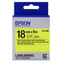 Epson LK-5YBF | svart text - fluorescerande gul tejp | 18mm (original) C53S655004 083248