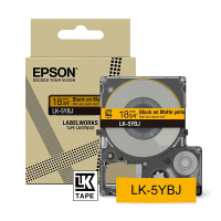 Epson LK-5YBJ | svart text - gul tejp | 18mm (original) C53S672075 084406