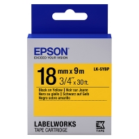 Epson LK-5YBP | svart text - pastellgul tejp | 18mm (original) C53S655003 083238