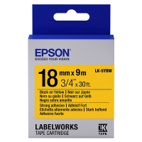 Epson LK-5YBW | svart text - gul tejp | 18mm (original) C53S655010 083242
