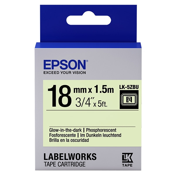 Epson LK-5ZBU | svart text - neon tejp | 18mm (original) C53S655015 083230 - 1