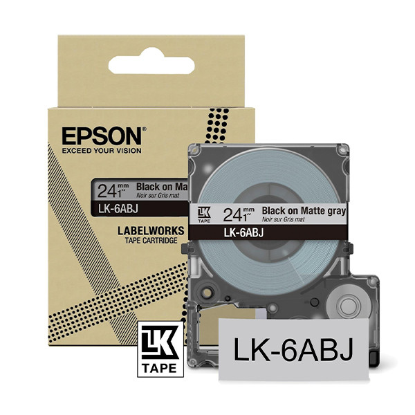 Epson LK-6ABJ | svart text - ljusgrå tejp | 24mm (original) C53S672088 084430 - 1
