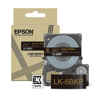Epson LK-6BKP | guld text - metallic svart tejp | 24mm (original) C53S672096 084446