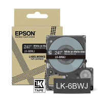 Epson LK-6BWJ | vit text - svart tejp | 24mm (original) C53S672084 084422