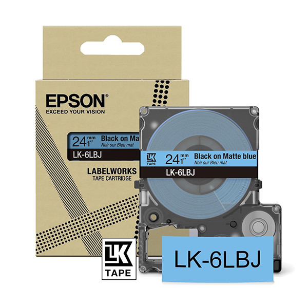 Epson LK-6LBJ | svart text - blå tejp | 24mm (original) C53S672082 084418 - 1