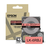 Epson LK-6RBJ | svart text - röd tejp | 24mm (original) C53S672073 084404