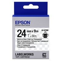 Epson LK-6TBN | svart text - transparent tejp | 24mm (original) C53S656007 083262