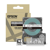 Epson LK-6TWJ | vit text - transparent tejp | 24mm (original) C53S672070 084398